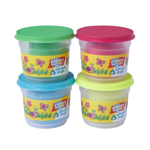 Image of Soft Stuff 4 X 150g Doh Tubs - Glitter And Pearl Colours