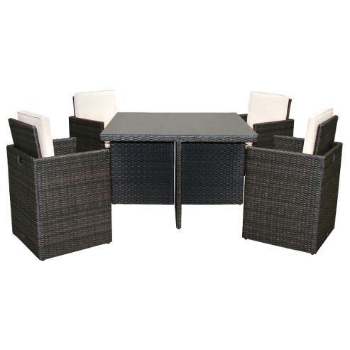 Image of Bentley Garden Brown Rattan 5 Piece Cube Set