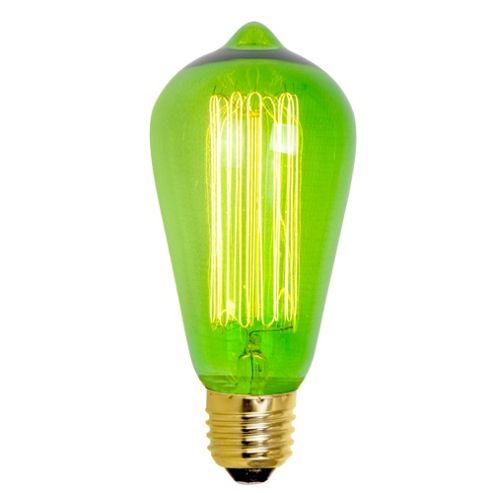 Image of Squirrel Cage Bulb Es Cap 60w Green