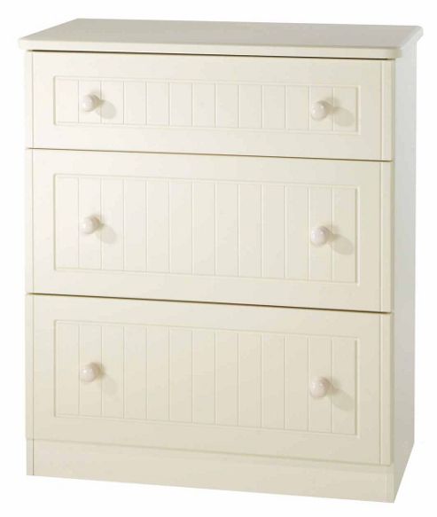 Image of Welcome Furniture Warwick 3 Drawer Deep Chest - Cream
