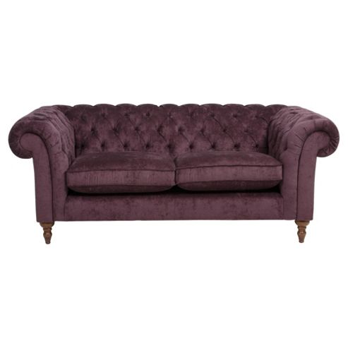 Image of Chesterfield Medium 3 Seater sofa Velvet, Plum
