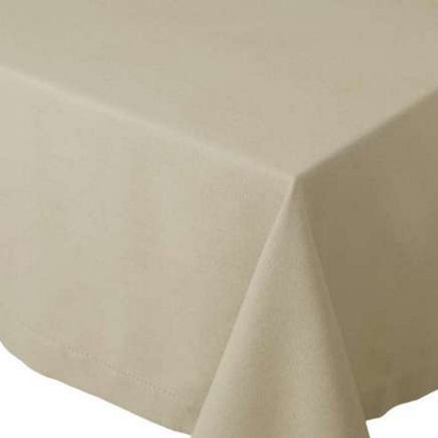 Image of Now Designs Hemstitch Tablecloth, Light Taupe Beige, Small