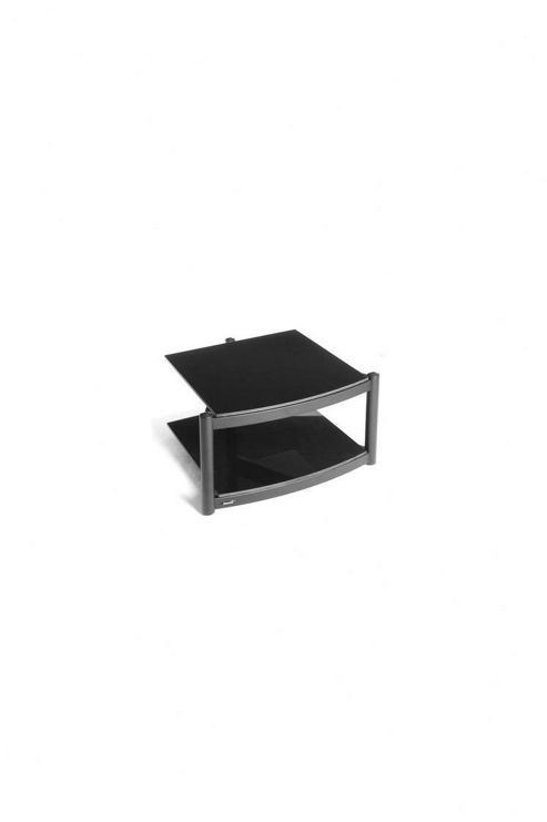 Image of Atacama Audio Equinox Hi Fi Modular 2 Shelf Base With Arc Glass In Polished Black