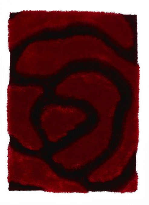 Image of Think Rugs Noble House Red/black Tufted Rug - 150 Cm X 230 Cm (4 Ft 11 In X 7 Ft 6 In)