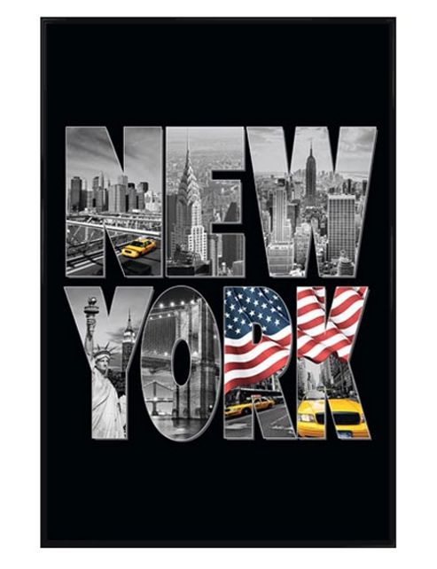 Image of Gloss Black Framed New York Poster