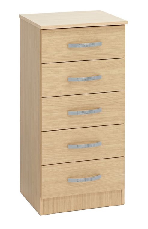 Image of Ideal Furniture Budapest 5 Drawer Tall Chest - Oak