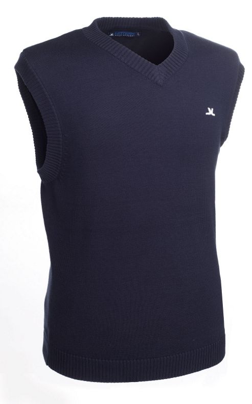 Image of John Letters Mens Troon Pima Cotton Golf Slipover - Black