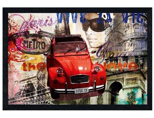 Image of Black Wooden Framed Deux Cv Poster
