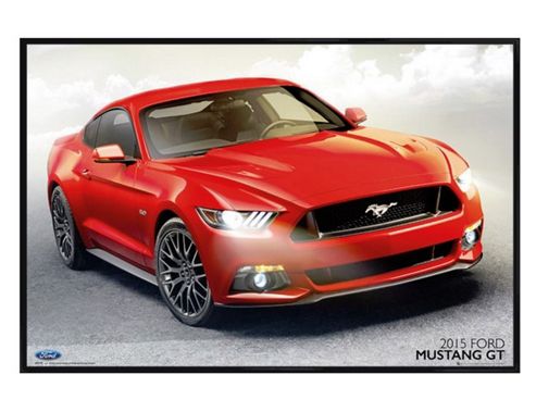 Image of Gloss Black Framed Ford Mustang Gt Poster