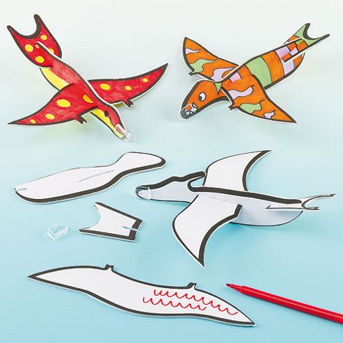 Image of Colour-in Dinosaur Gliders (pack Of 6)