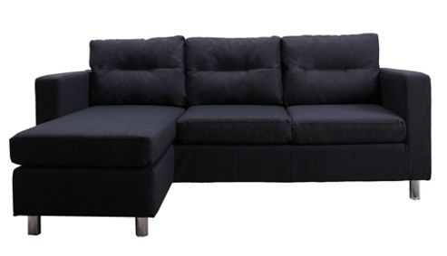 Image of Leader Lifestyle Osaka Chaise Sofa - Modern Charcoal Grey Fabric