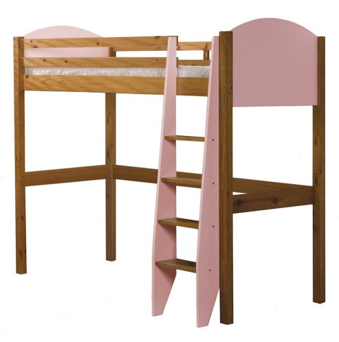 Image of Verona High Sleeper Bed Antique With Pink Details