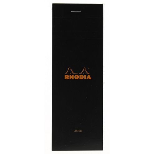 Image of Rhodia Black Head Stapled Pad 7.4x21cm Sq.lined 86009c