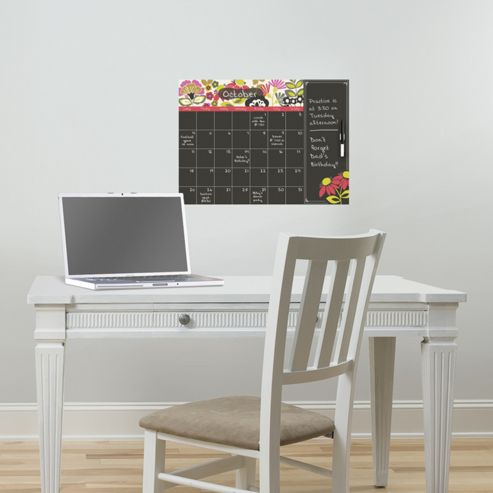 Image of Wallpops Eden Dry Erase Monthly Calendar With Notes Wall Stickers