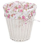 Tesco White Wicker Lined Bin
