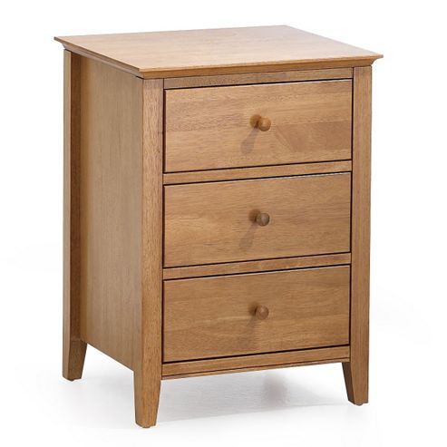 Image of Serene Furnishings Grace 3 Drawer Bedside Table - Golden Cherry