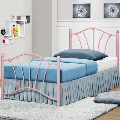 Image of Sophia Metal Single Bed - Pink