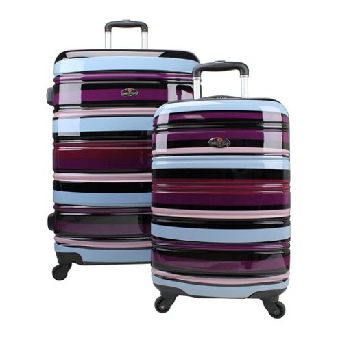 Image of Swiss Case 4 Wheel 2pc Suitcase Set Purple