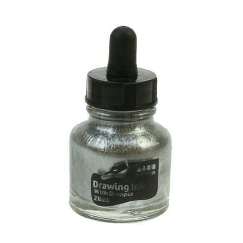 Image of Drawing Ink Silver 28 Ml Dropper Top