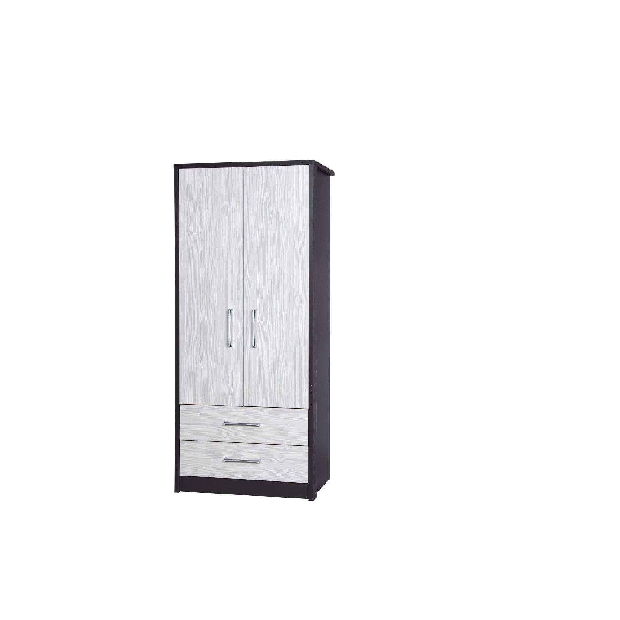 Alto Furniture Avola 2 Drawer Combi Wardrobe - Grey Carcass With White Avola at Tescos Direct