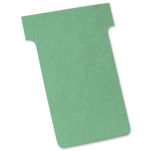 Image of Nobo T-cards Tab Top 15mm W60x Bottom W48.5x Full H85mm Size 2 Light Green Ref 32938902 [pack 100]