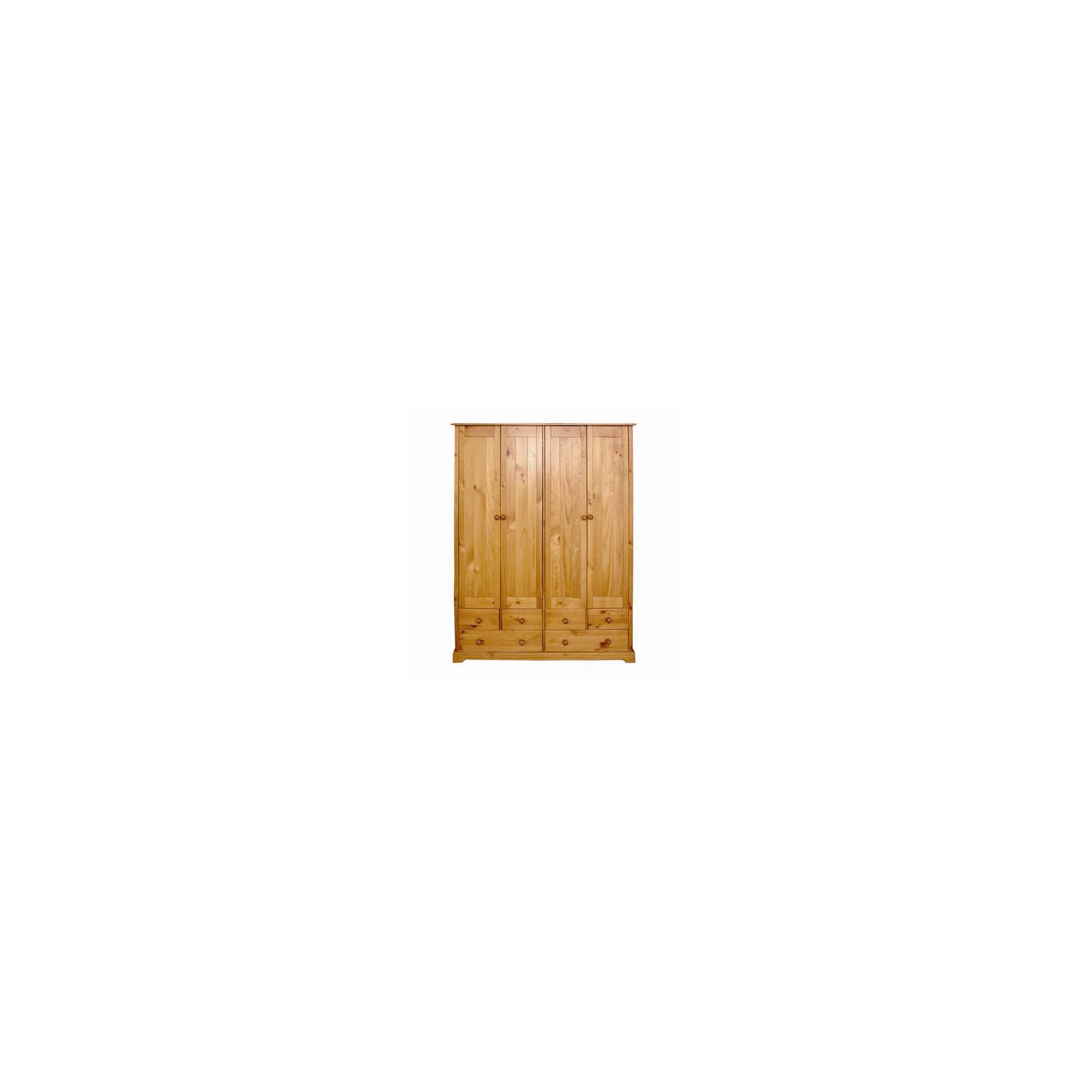 Home Zone Atlantic Four Door Wardrobe in Vintage Pine at Tesco Direct