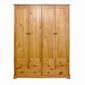 Home Zone Atlantic Four Door Wardrobe in Vintage Pine
