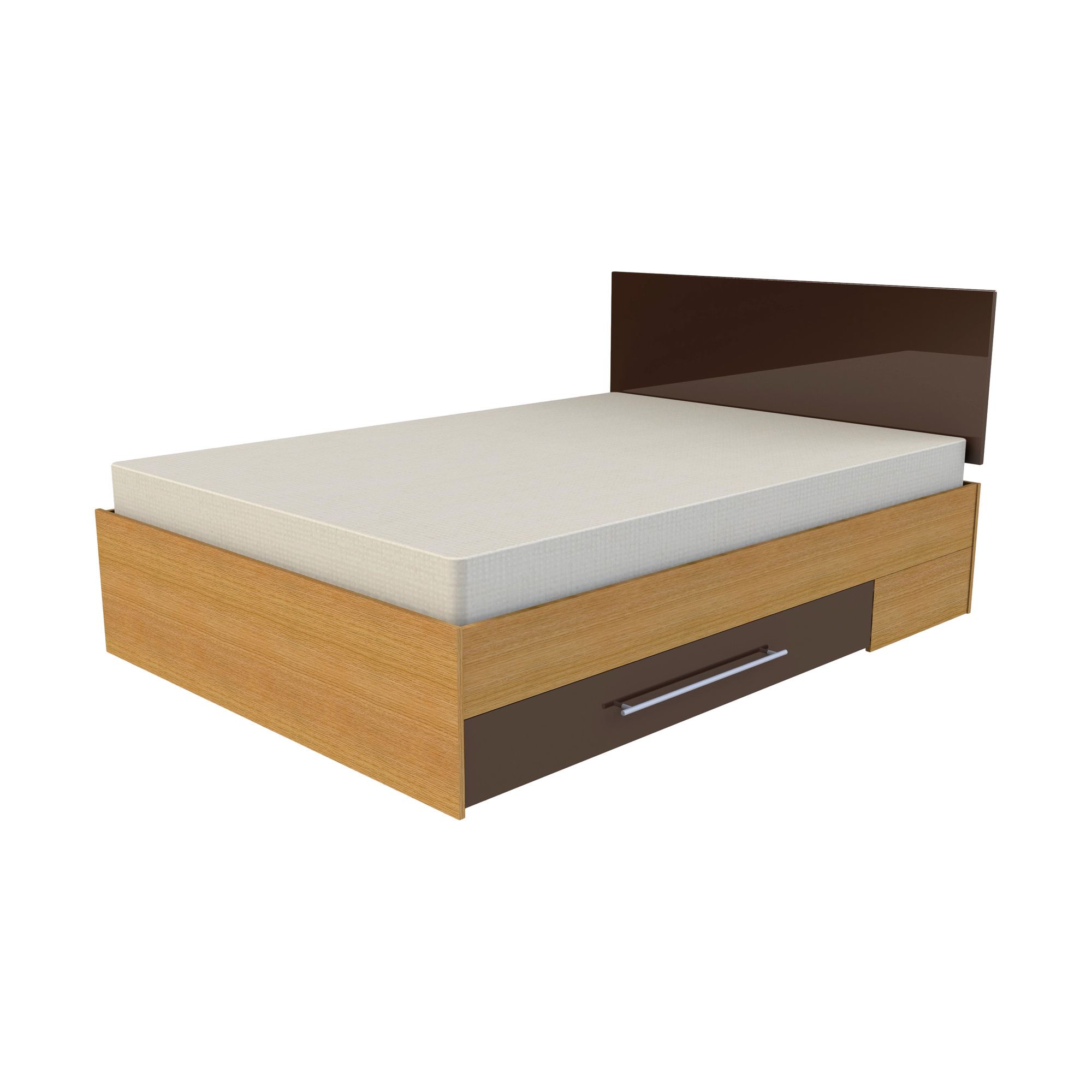Ashcraft Modular Storage Double Bed - Oak With Chocolate Gloss at Tesco Direct