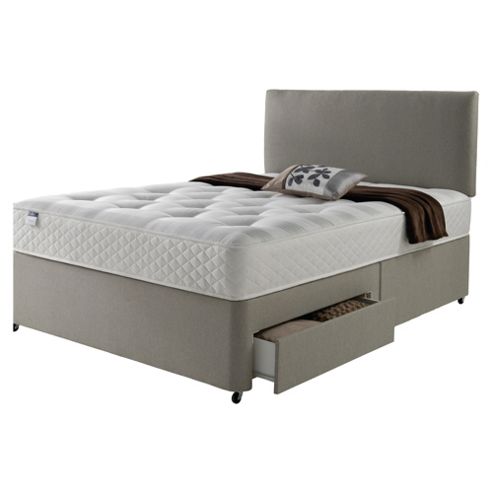Image of Silentnight Miracoil Luxury Ortho Tuft 4 Drawer divan Mink No Headboard - Super King (6ft)