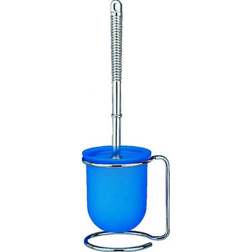 Image of Sanwood Pico Toilet Brush Set In Chrome - Blue
