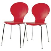 Bistro Chairs Pair Red