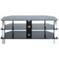 LEVV Glass TV Stand - Chrome / Black
