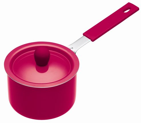 Image of Kitchencraft Colourworks Non-stick Coated Mini Saucepan With Lid In Pink (set Of 6)