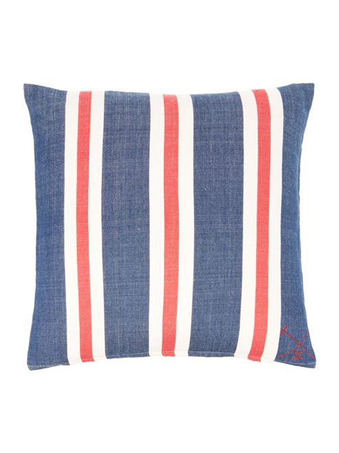 Image of Linea Oversized Woven Stripe Cushion, Navy