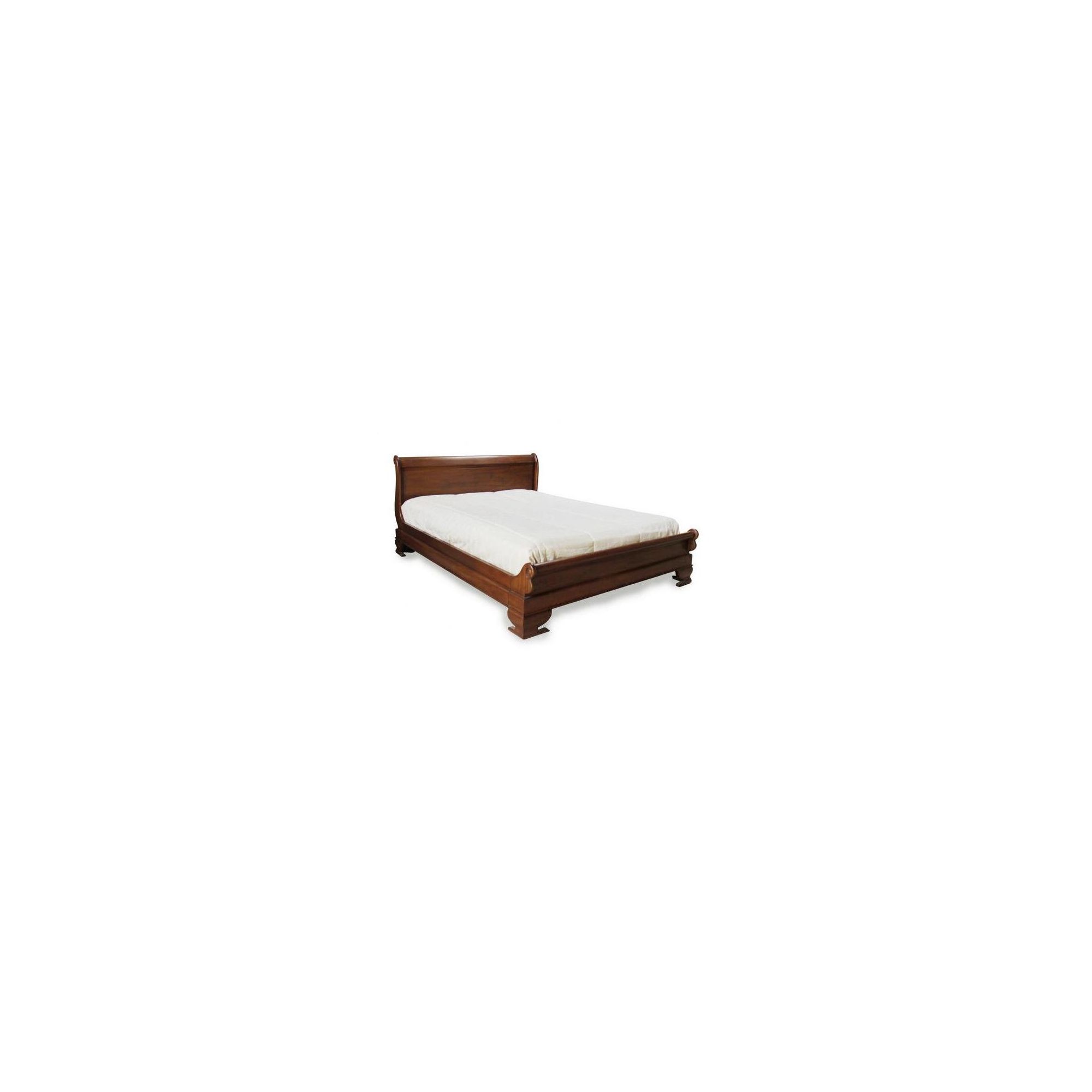 Lock stock and barrel Mahogany Sleigh Bed with Low Footboard in Mahogany - Double - Wax at Tesco Direct