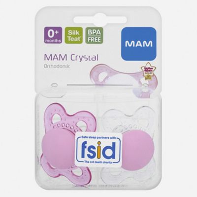 Mam 0+ Months Mini Crystal Silicone Soothers X2