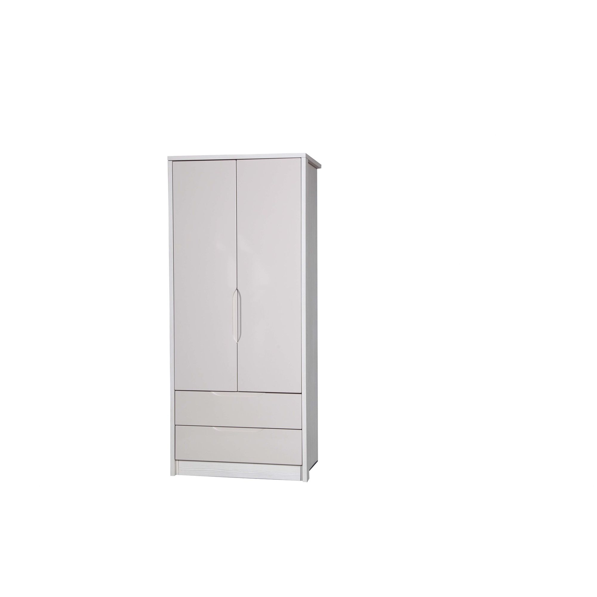 Alto Furniture Avola 2 Drawer Combi Wardrobe - White Avola Carcass With Sand Gloss at Tescos Direct