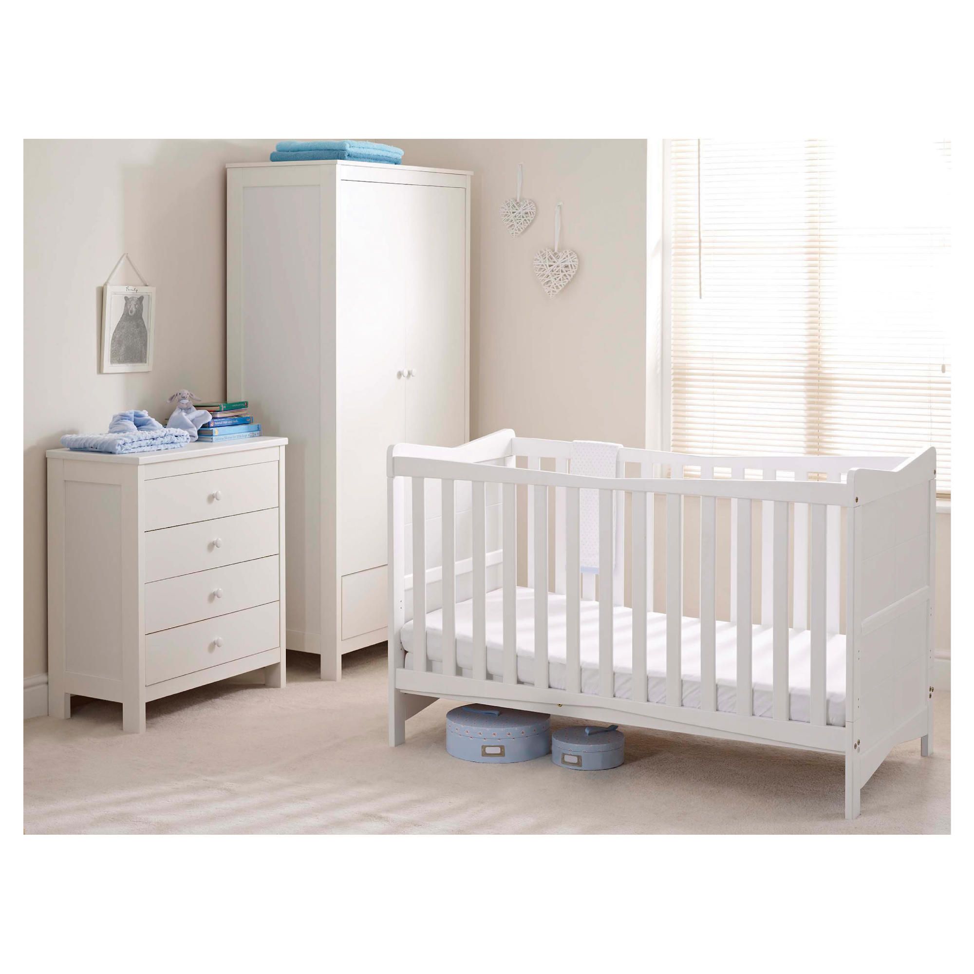 Saplings Kitty 3 piece Nursery Room Set, White at Tesco Direct