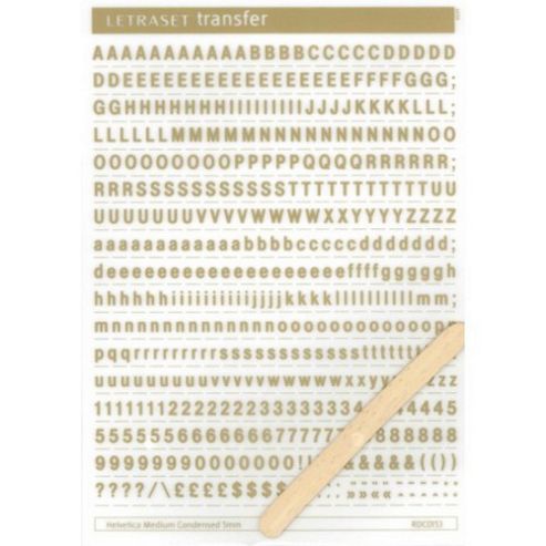 Image of Rubdown Lettering A5 - Helvetica Mc - 5mm - Gold