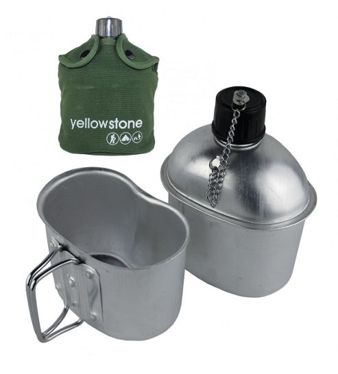 Image of Yellowstone Aluminium Water Canteen & Mess Tin Set