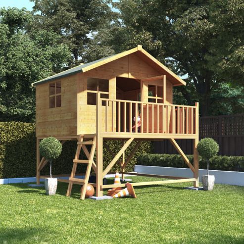 Image of Mad Dash Lollipop Max Tower Wooden Playhouse, 7ft X 8ft