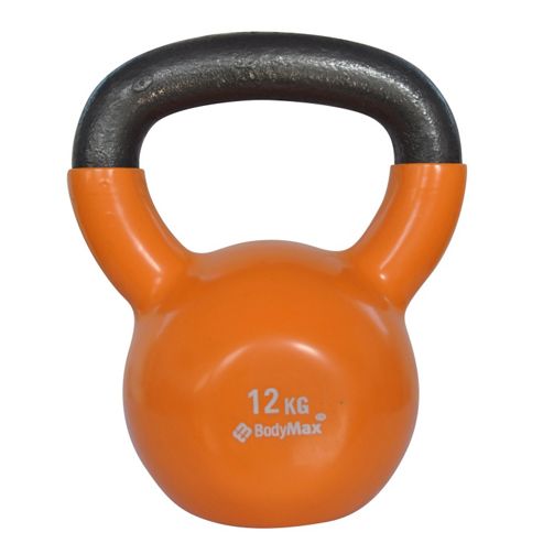 Image of Bodymax 12kg Vinyl Coated Kettlebell (orange)