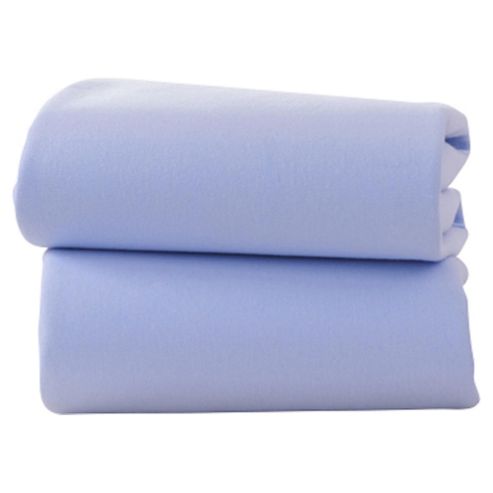 Image of Clair De Lune Fitted Cotton Interlock Sheets - Crib (blue)