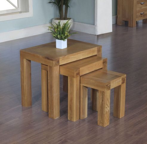 Image of Ametis Santana Blonde Oak Nest Of Tables