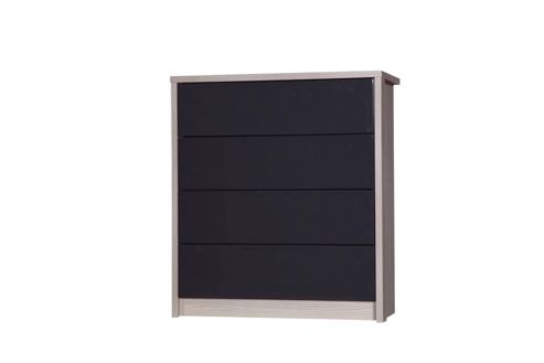 Image of Alto Furniture Avola 4 Drawer Chest - Champagne Avola With Grey Gloss