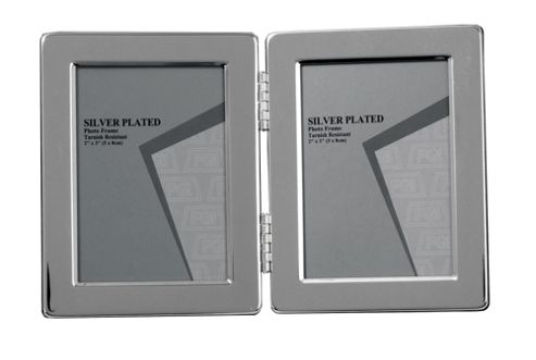 Image of Evergreen Narrow Edge Double Photo Frame - 2.5" X 3.5"