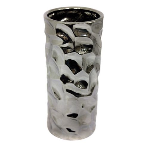 Image of Home Essence Silver Dimple Cylinder Vase