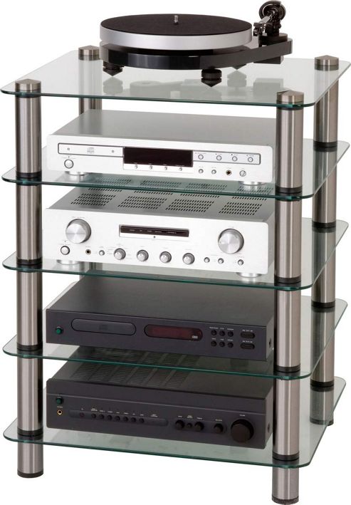 Image of Optimum Prelude Slimline Five Shelf Hifi Stand