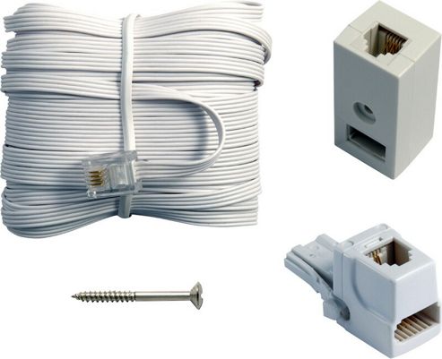 Image of 10m Compact Telephone Cable Rj11 Plug Bt Extension Kit