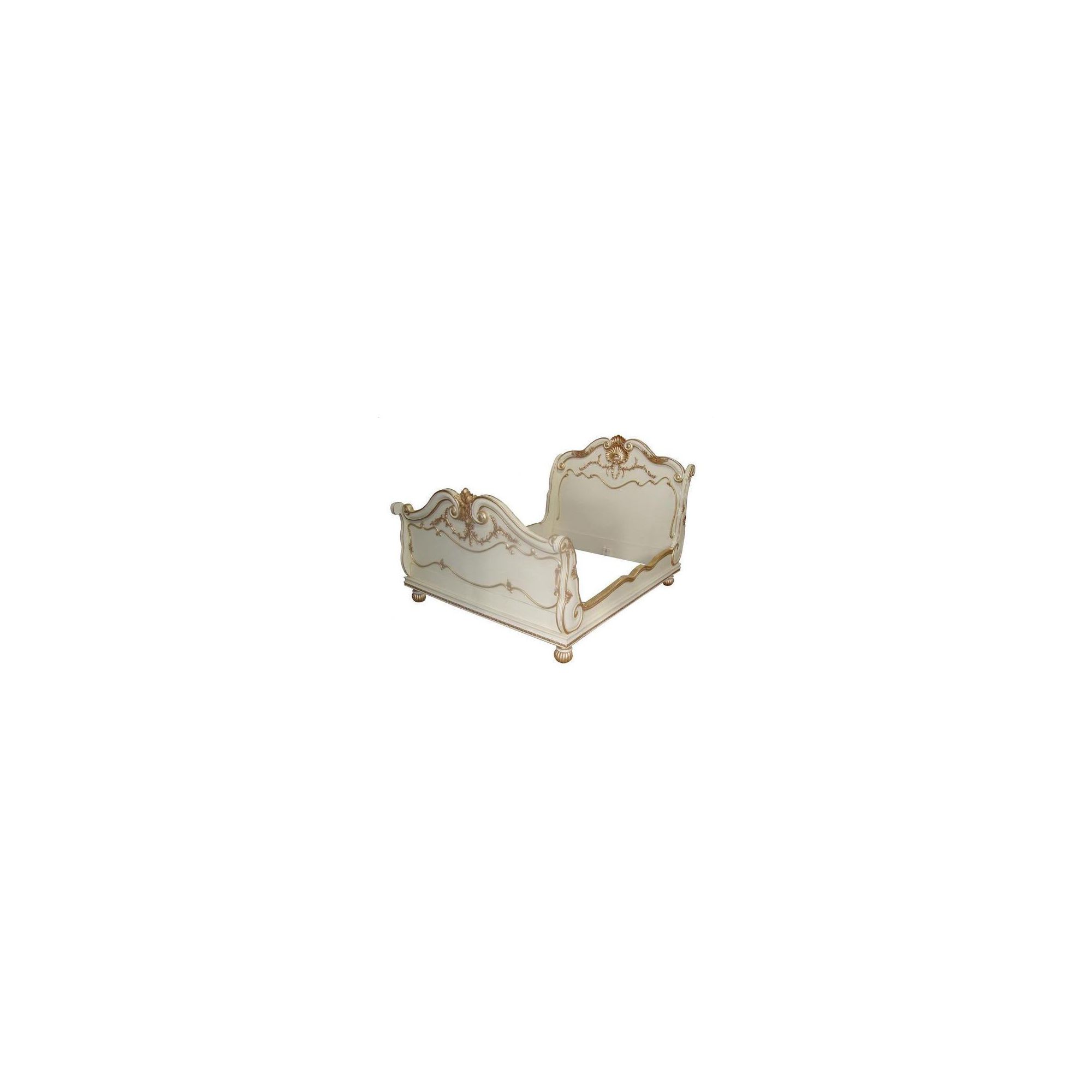Lock stock and barrel Mahogany Shell Bed in Mahogany - Double - Antique White at Tesco Direct